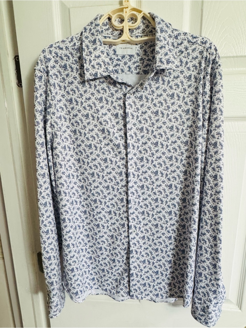 7 Diamonds Men’s Floral Performance Stretch Long Sleeve Button Down Shirt